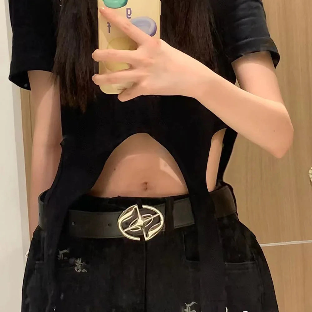 Y2K Korean Cross Punk Buckle Belt