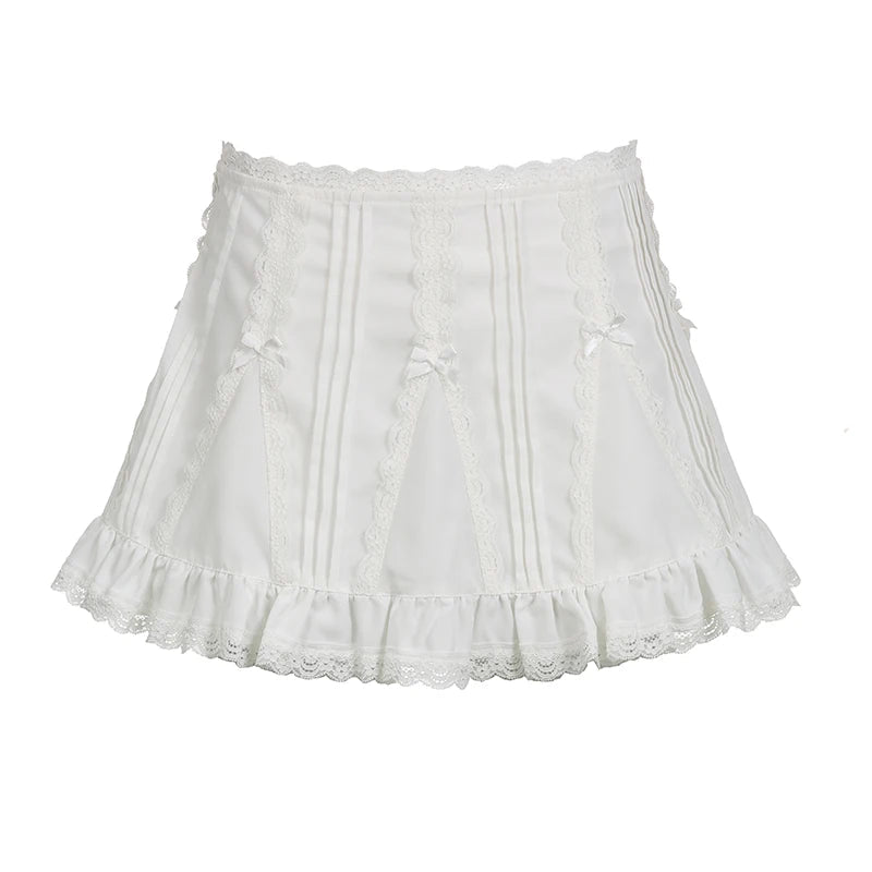 Y2K Lacey White Mini Skirt