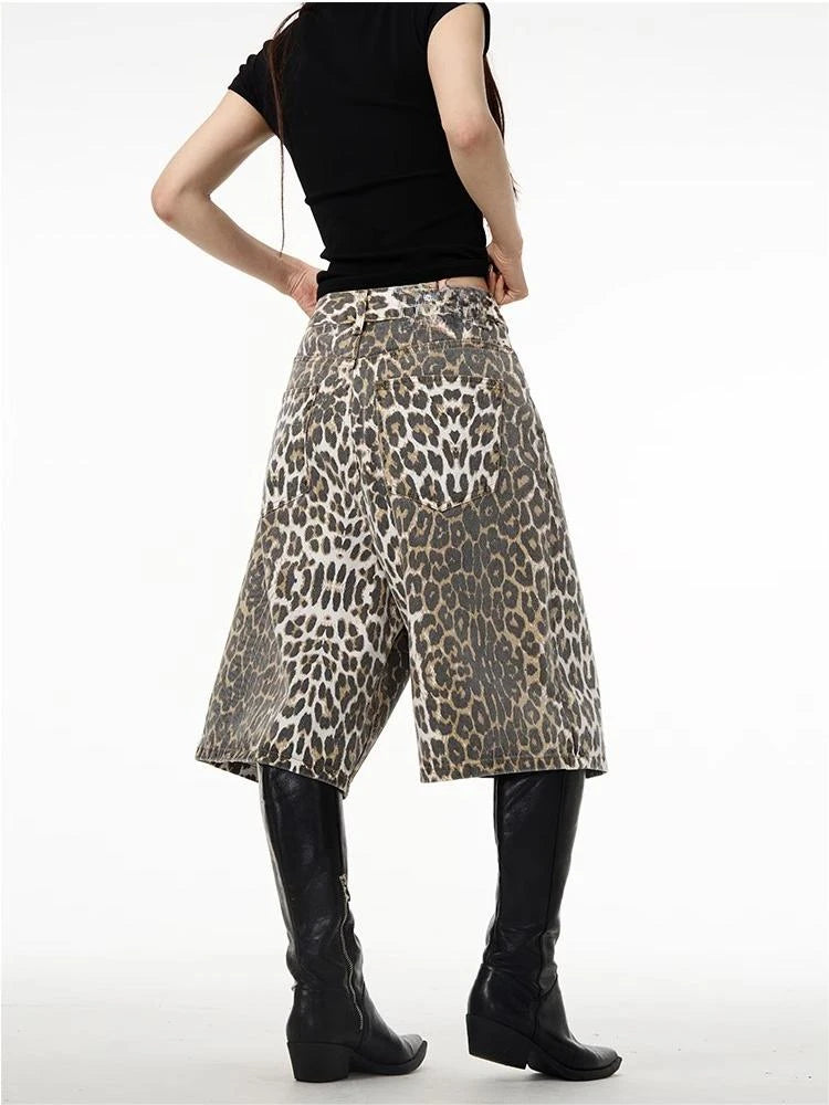 Y2K Leopard Jorts