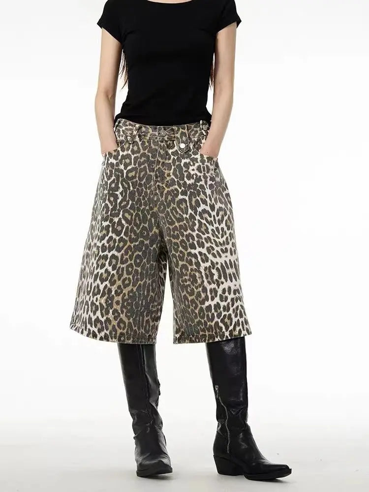 Y2K Leopard Jorts