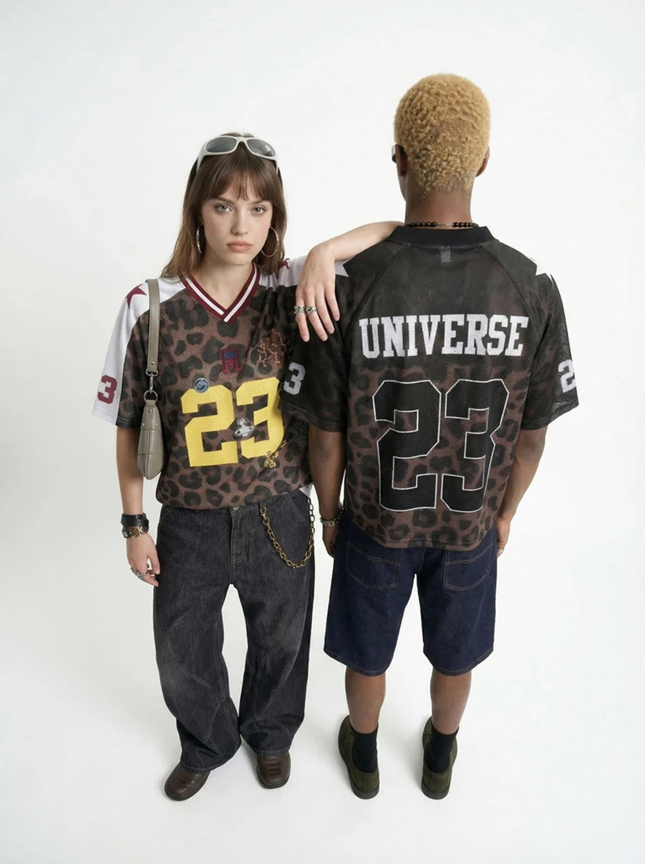 Y2K Leopard Print Mesh Jersey