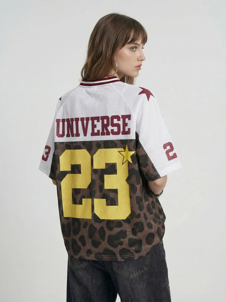 Y2K Leopard Print Mesh Jersey