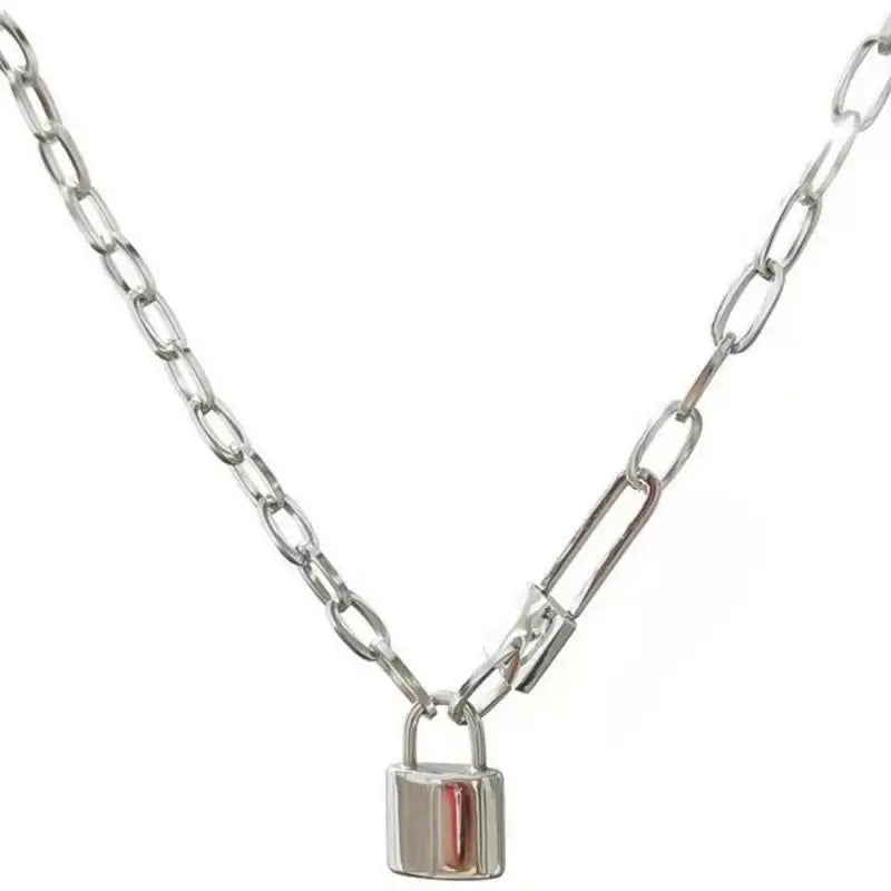 Y2K Letter Love Lock Pendant Necklace