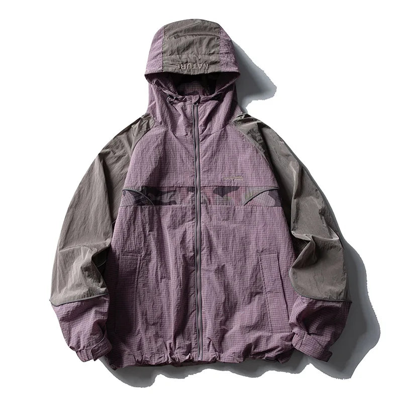 Y2K Lightweight Waterproof Reflective Strip Cargo Jacket Coat