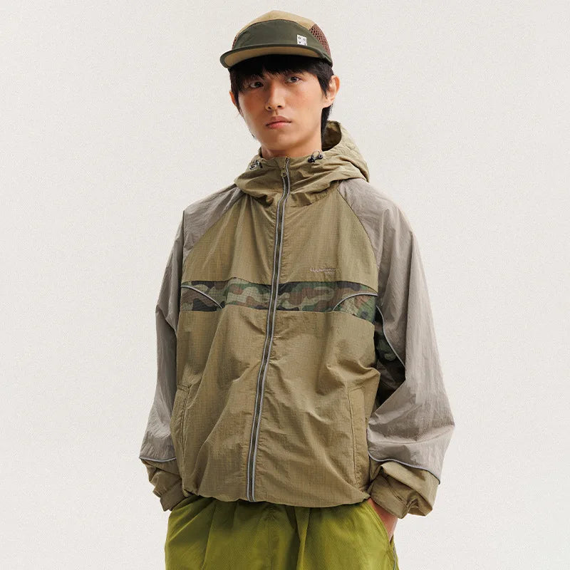 Y2K Lightweight Waterproof Reflective Strip Cargo Jacket Coat