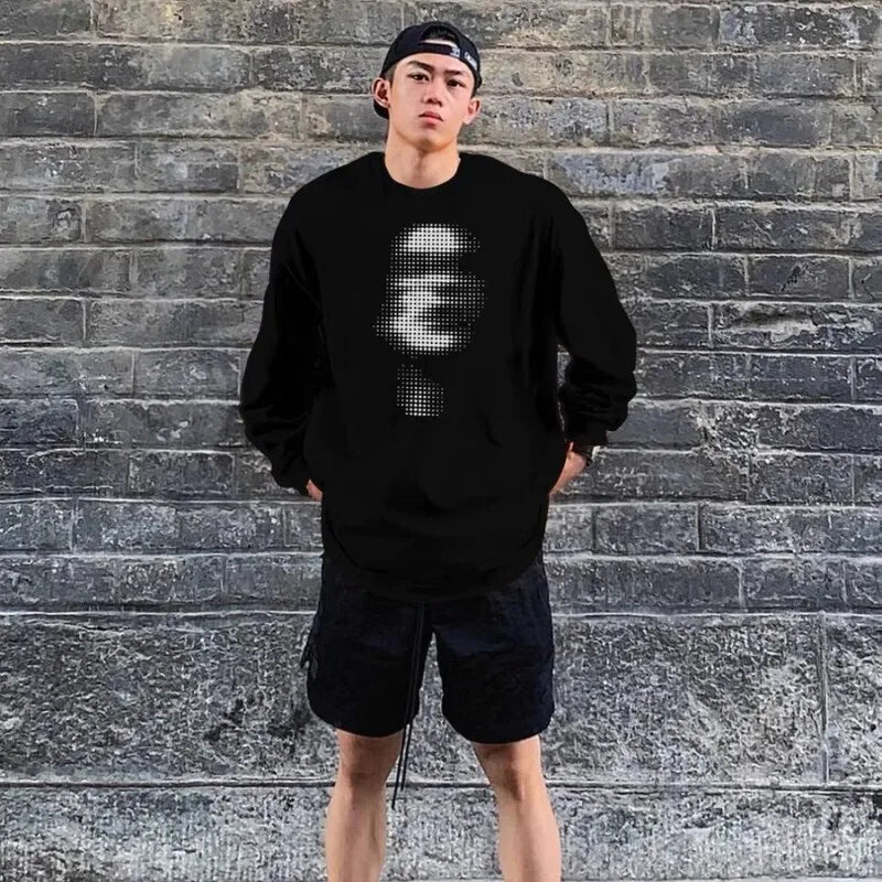 Y2K Long Sleeve Faces Graphic Top