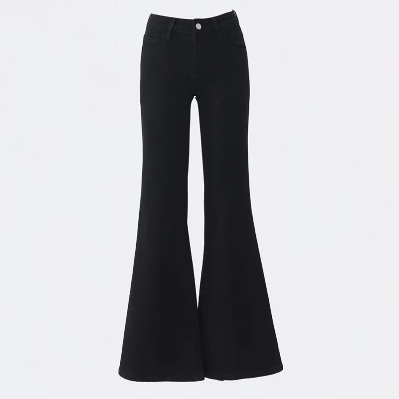 Y2K Low Waist Black Flare Jeans