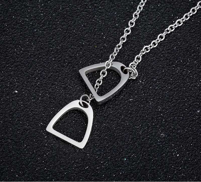 Y2K Lucky Horseshoe Overlap Pendant Necklace