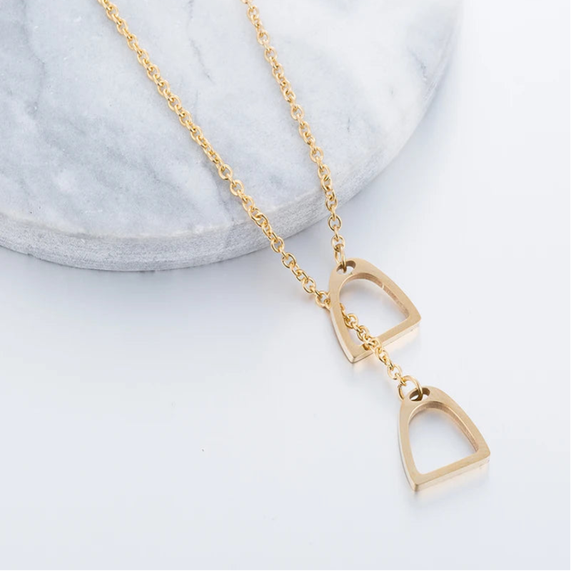 Y2K Lucky Horseshoe Overlap Pendant Necklace
