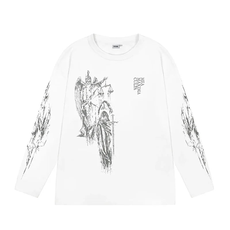 Y2K Memento Balance Graphic Long Sleeve Top