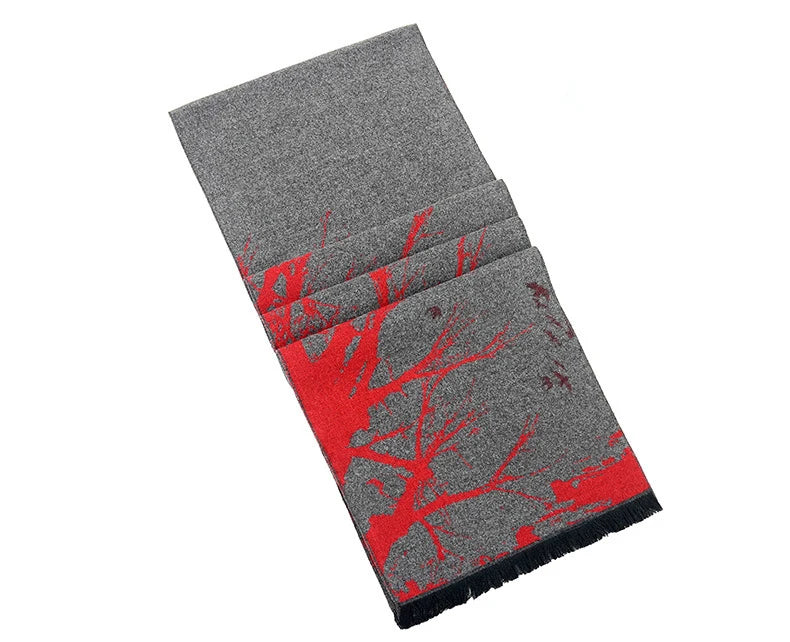 Y2K Mens Abstract "Tree Symbiote" Knitted Scarf