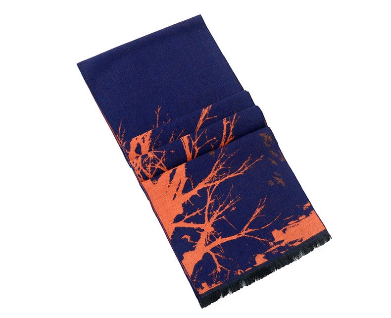 Y2K Mens Abstract "Tree Symbiote" Knitted Scarf
