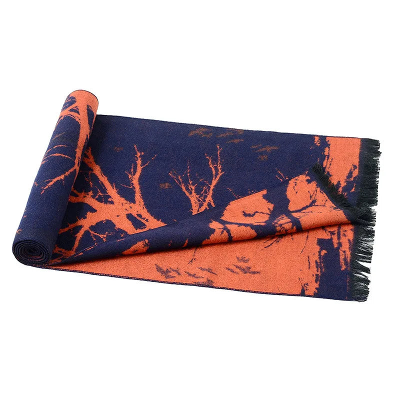 Y2K Mens Abstract "Tree Symbiote" Knitted Scarf