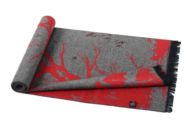 Y2K Mens Abstract "Tree Symbiote" Knitted Scarf