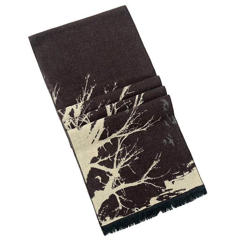 Y2K Mens Abstract "Tree Symbiote" Knitted Scarf