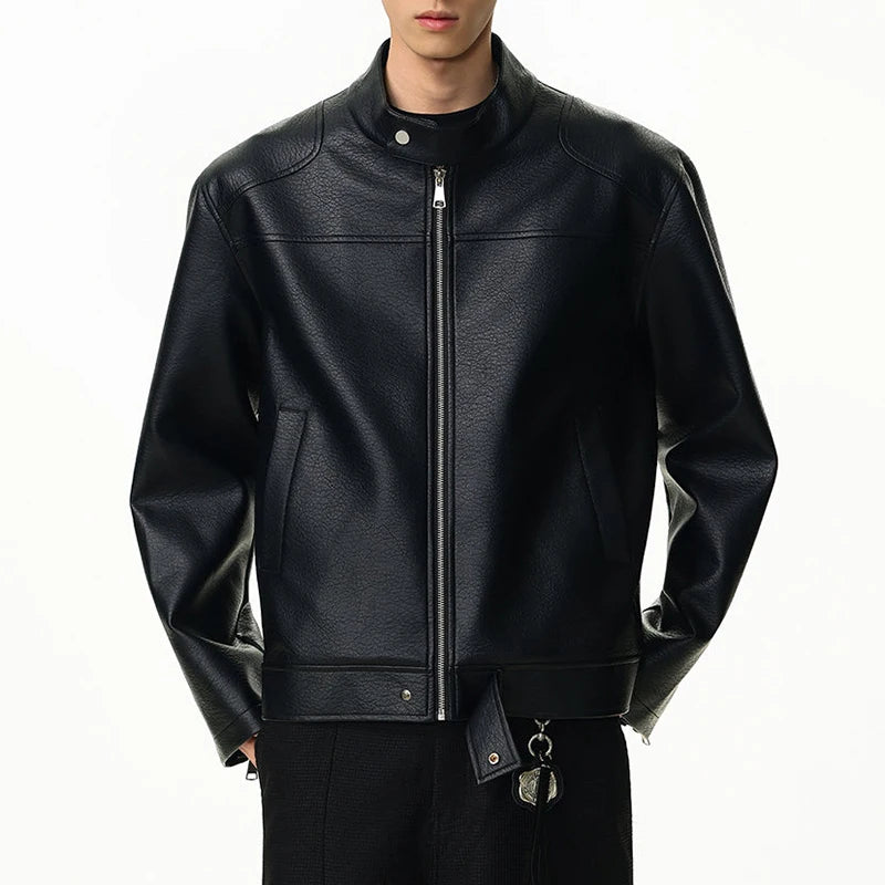 Y2K Mens Essential Faux Leather Jacket