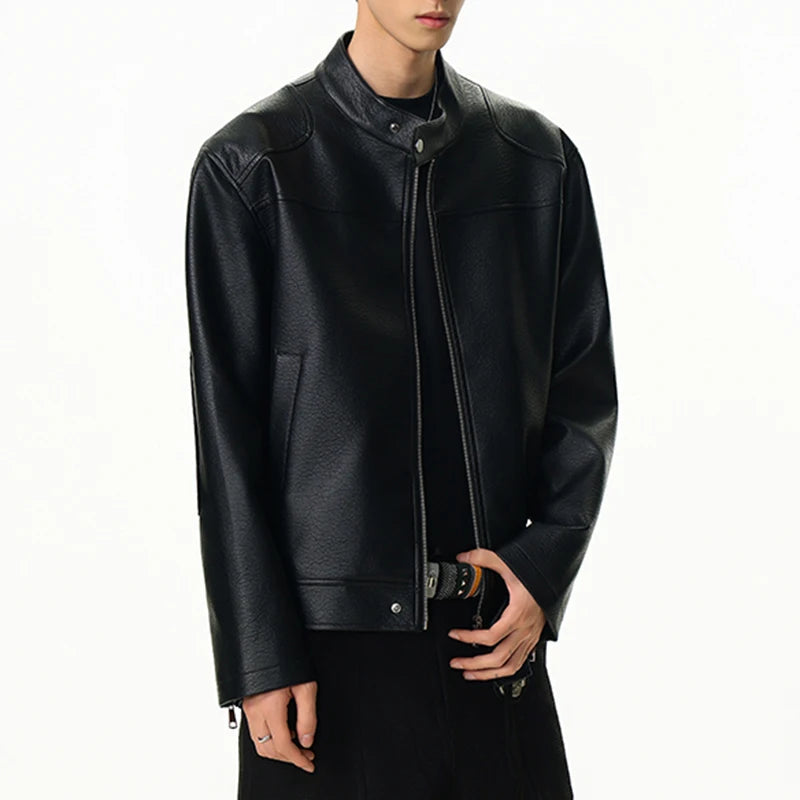 Y2K Mens Essential Faux Leather Jacket