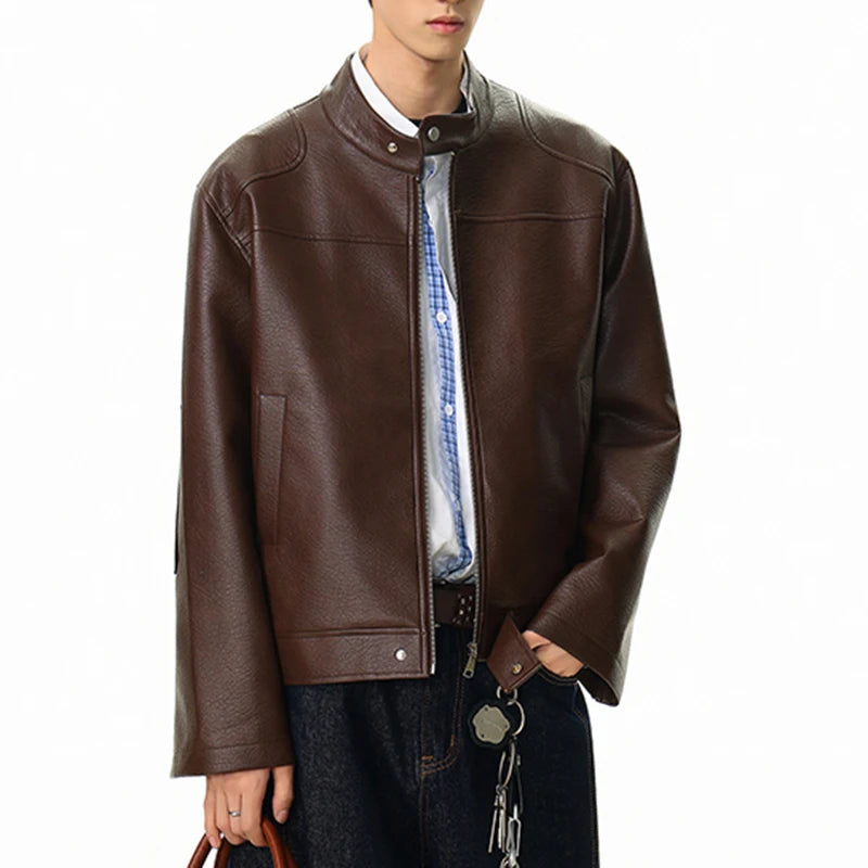 Y2K Mens Essential Faux Leather Jacket
