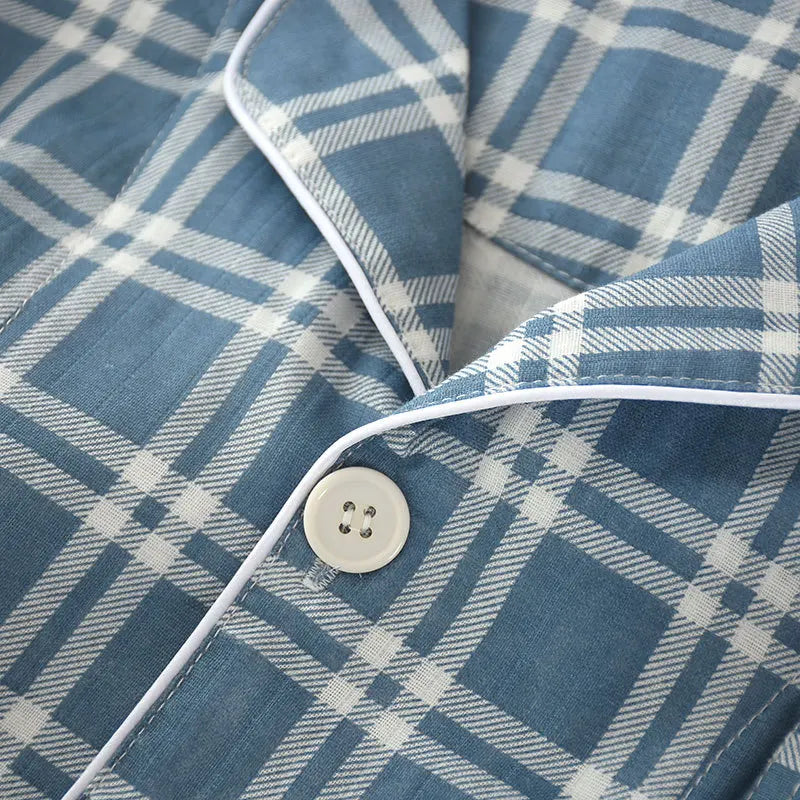 Y2K Mens Plaid Thin Pyjama Set