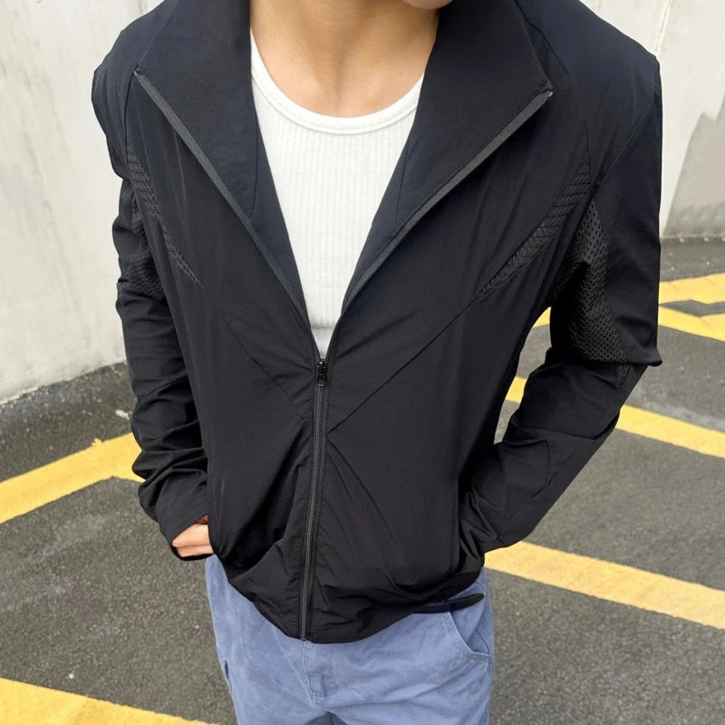Y2K Mens Slim Activewear Zip Up Jacket