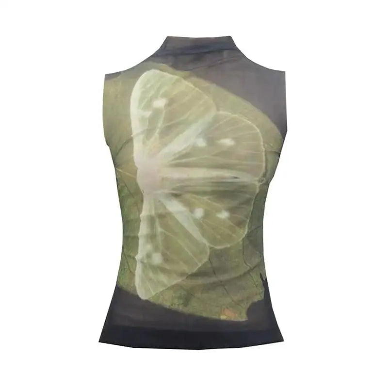 Y2K Mesh Floral Tank Top