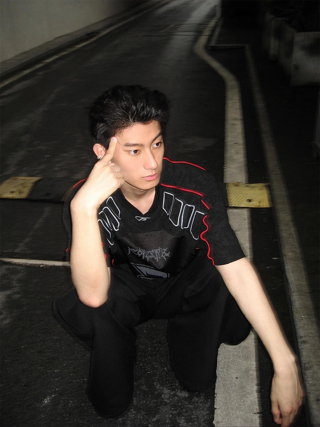 Y2K Mesh Motorcycle V Neck Racing Jersey