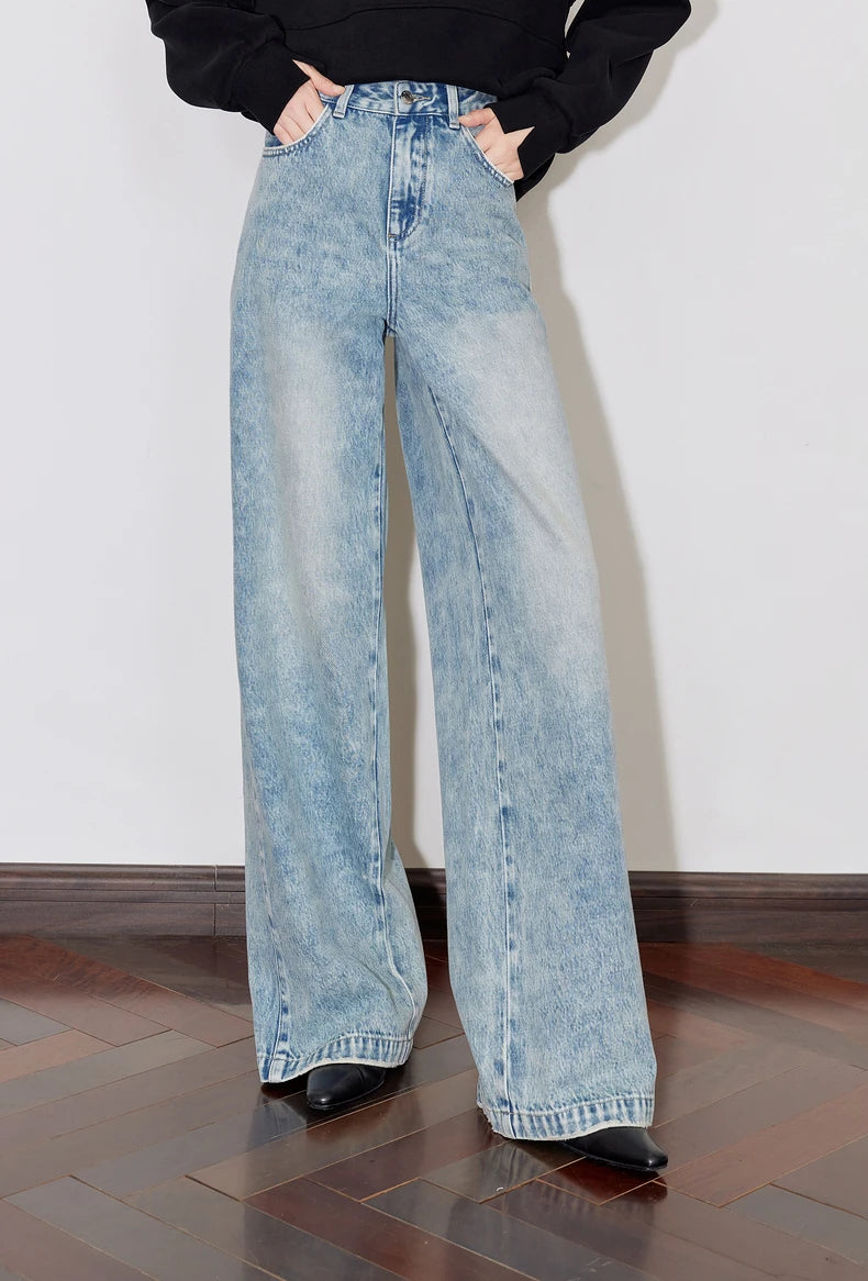 Y2K Mid Waist Straight Boyfriend Fit Denim Jeans