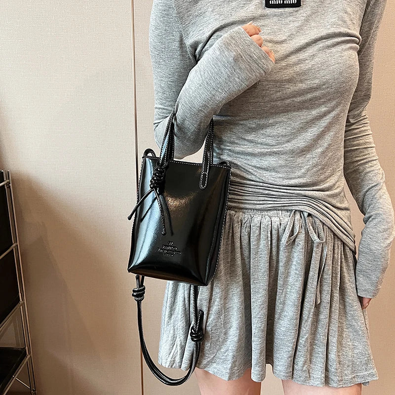 Y2K Mini Leather Crossbody Handbag