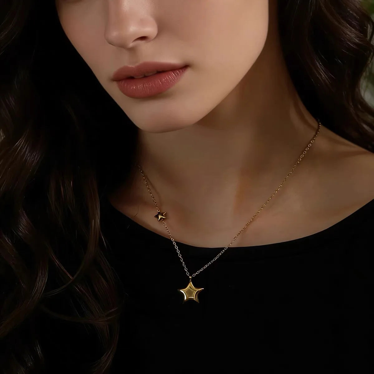Y2K Minimalist 3D Star Pendant