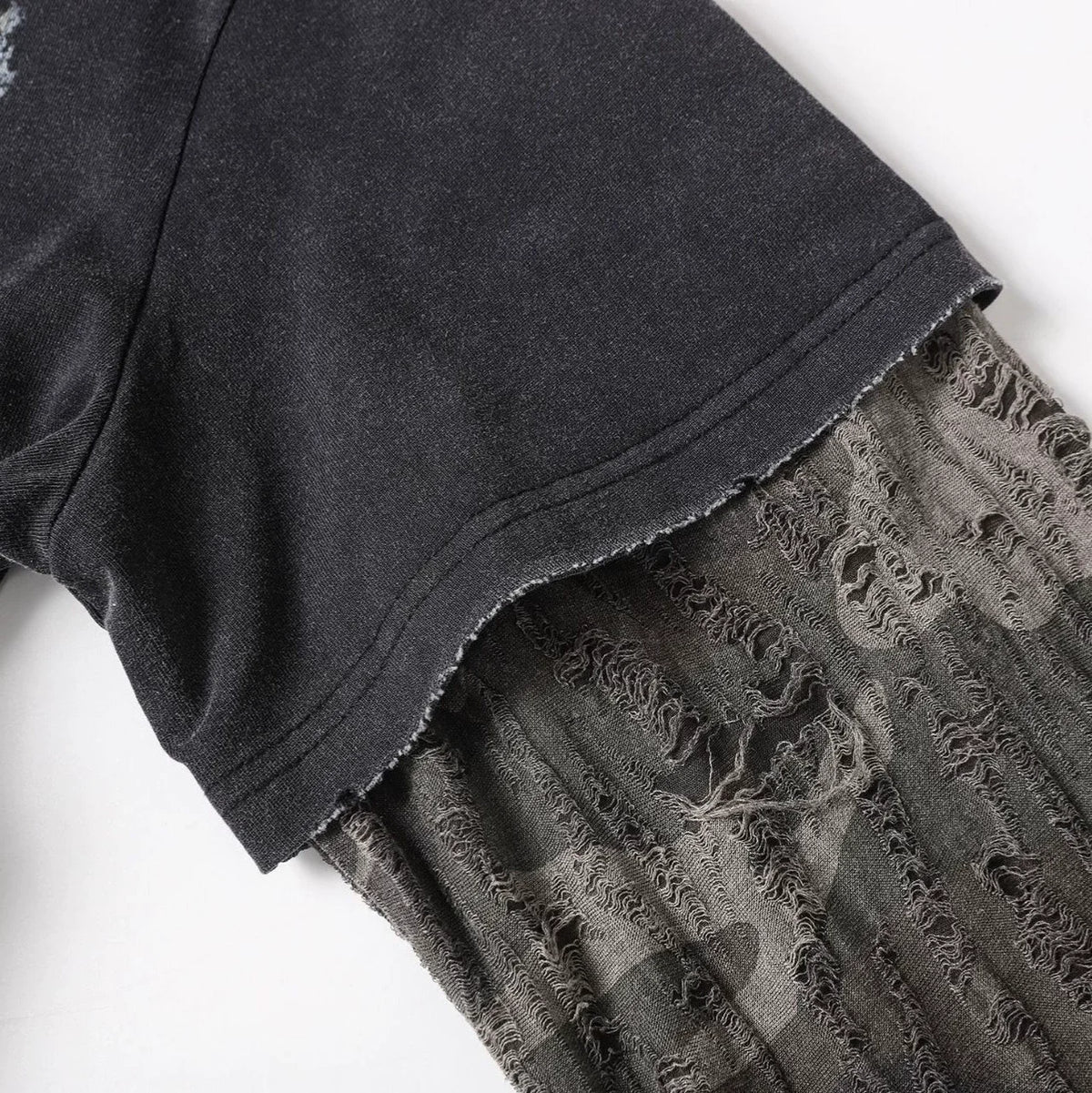 Y2K Mock Two Piece Distressed Long Sleeve T Shirt