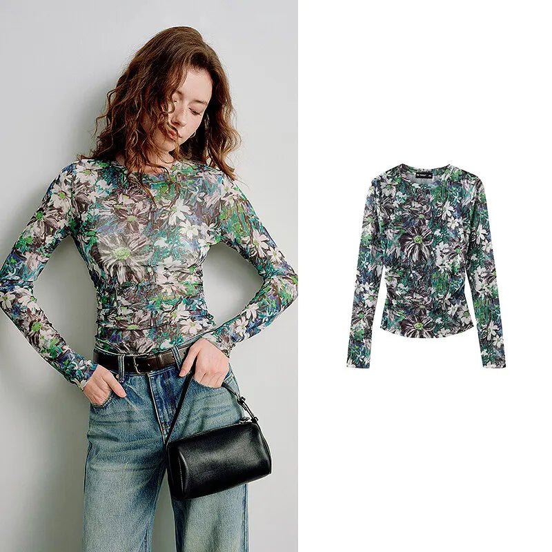 Y2K Multi Sheer Long Sleeve Mesh Top