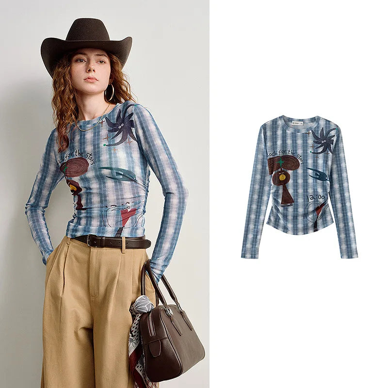 Y2K Multi Sheer Long Sleeve Mesh Top