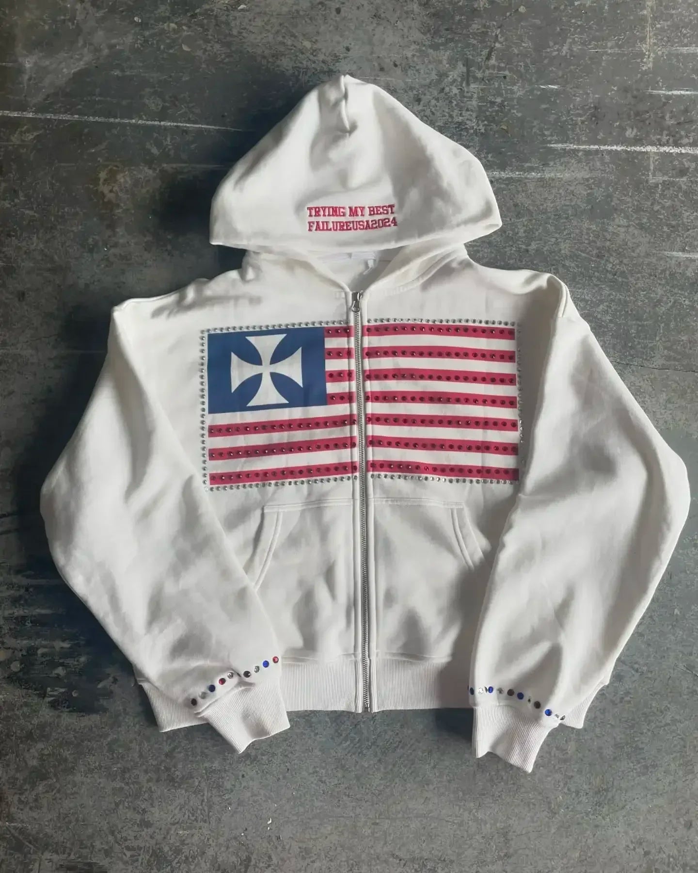 Y2K National Zip Up Hoodie