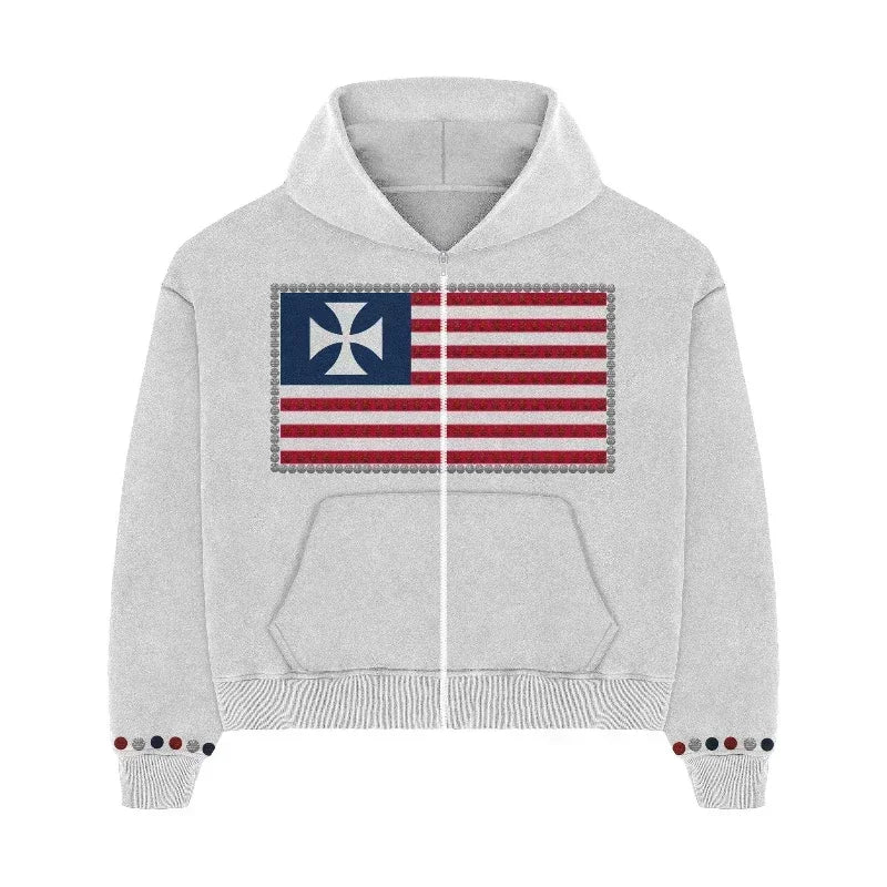 Y2K National Zip Up Hoodie