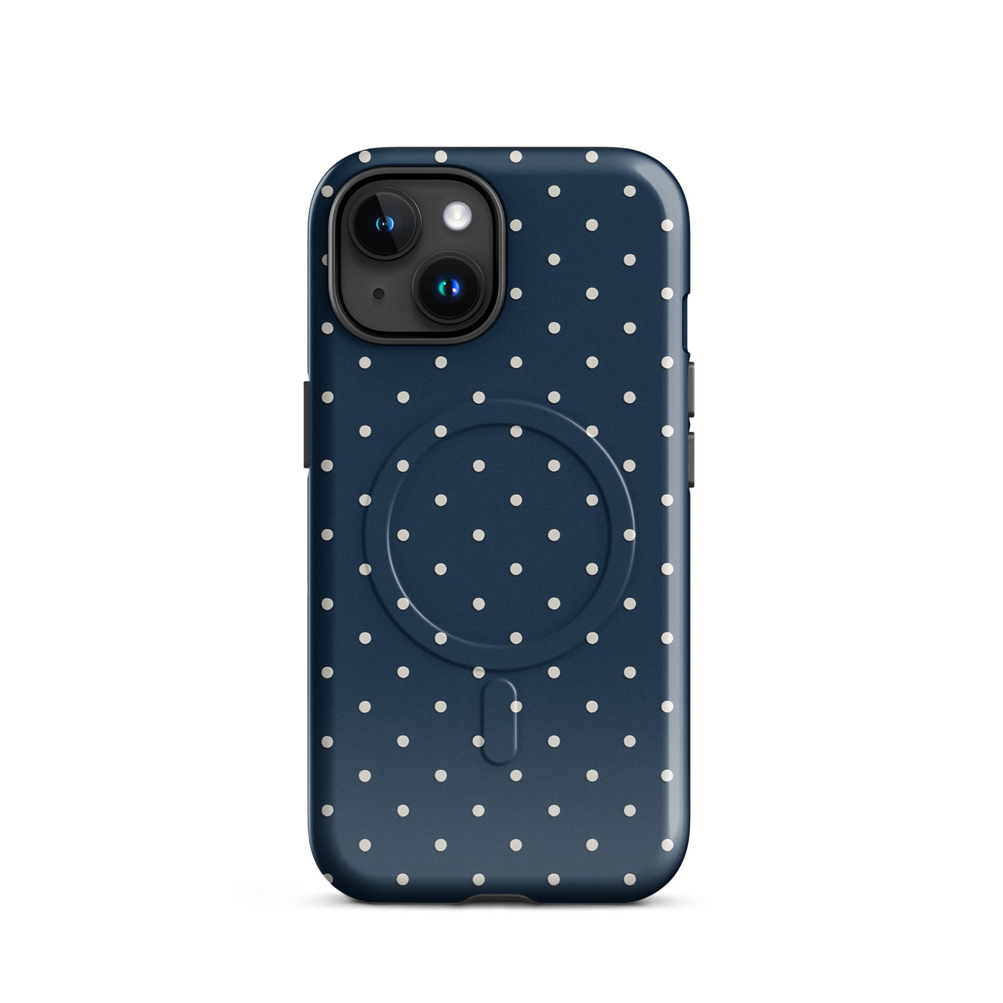 Y2K Navy Polka Dot MagSafe Case