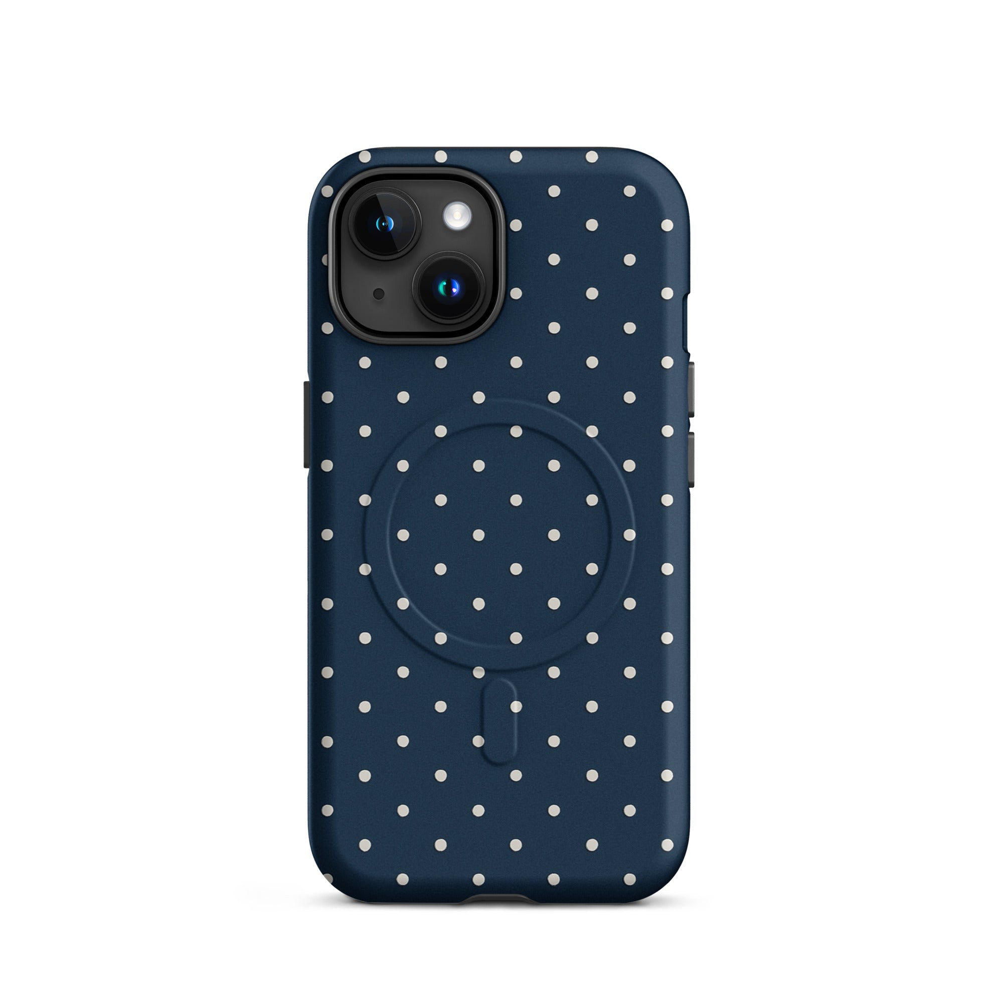 Y2K Navy Polka Dot MagSafe Case