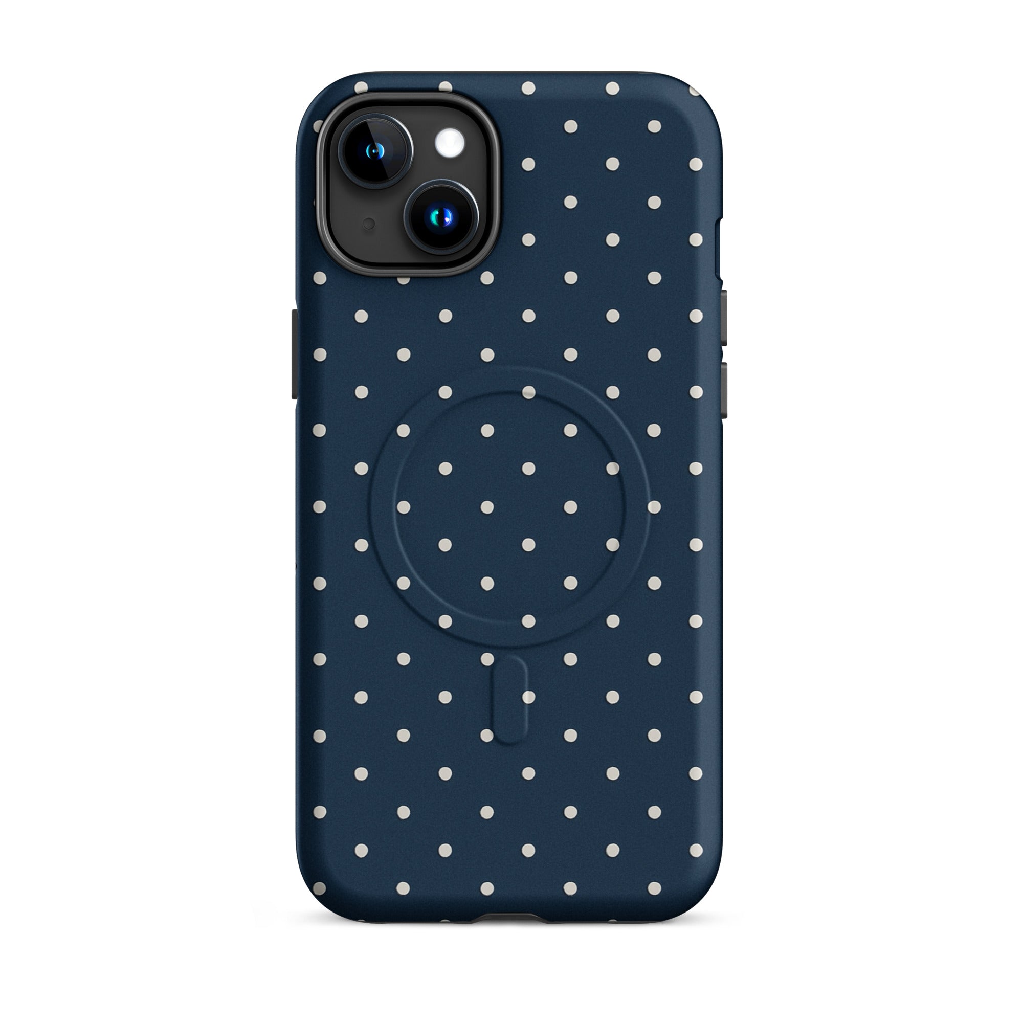 Y2K Navy Polka Dot MagSafe Case
