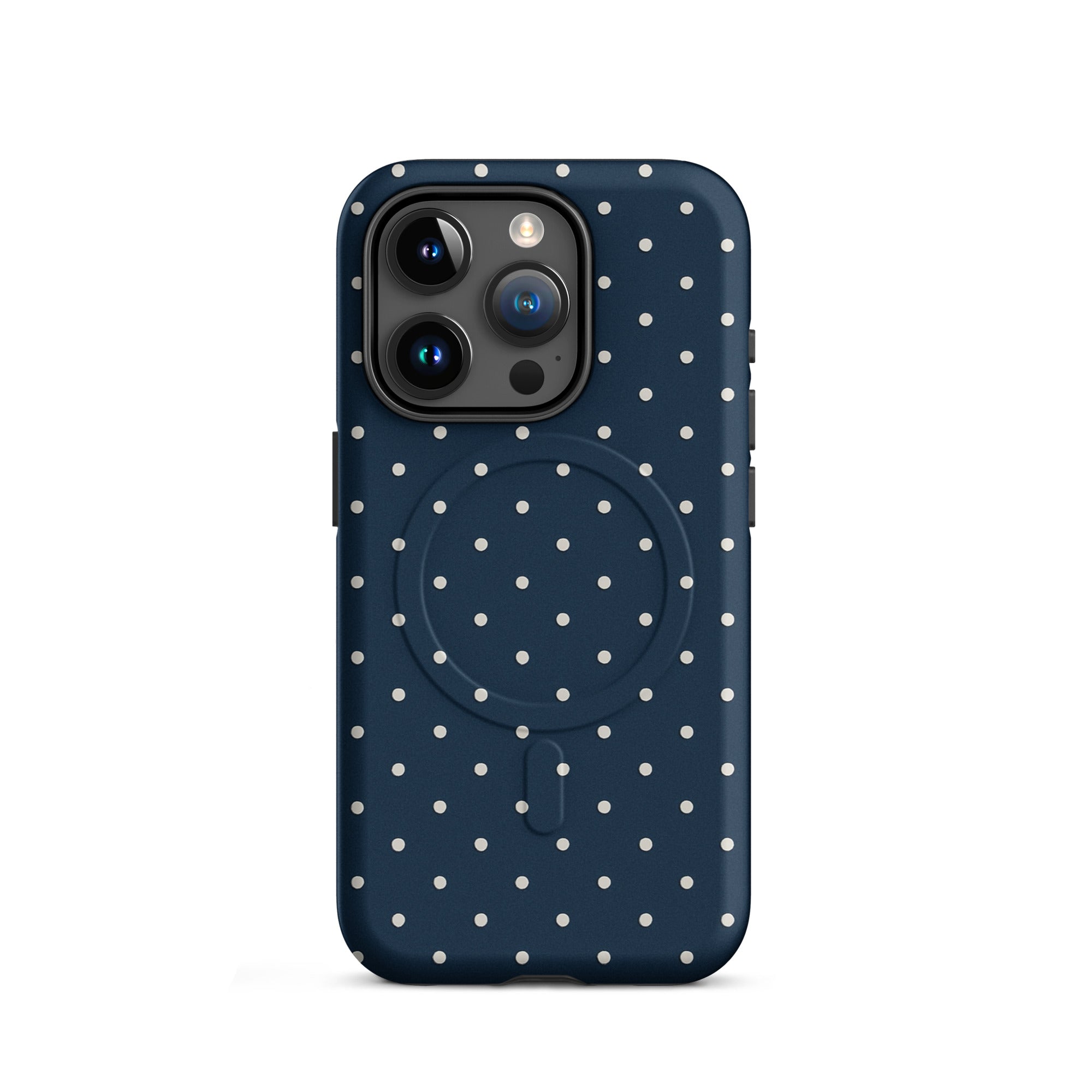 Y2K Navy Polka Dot MagSafe Case