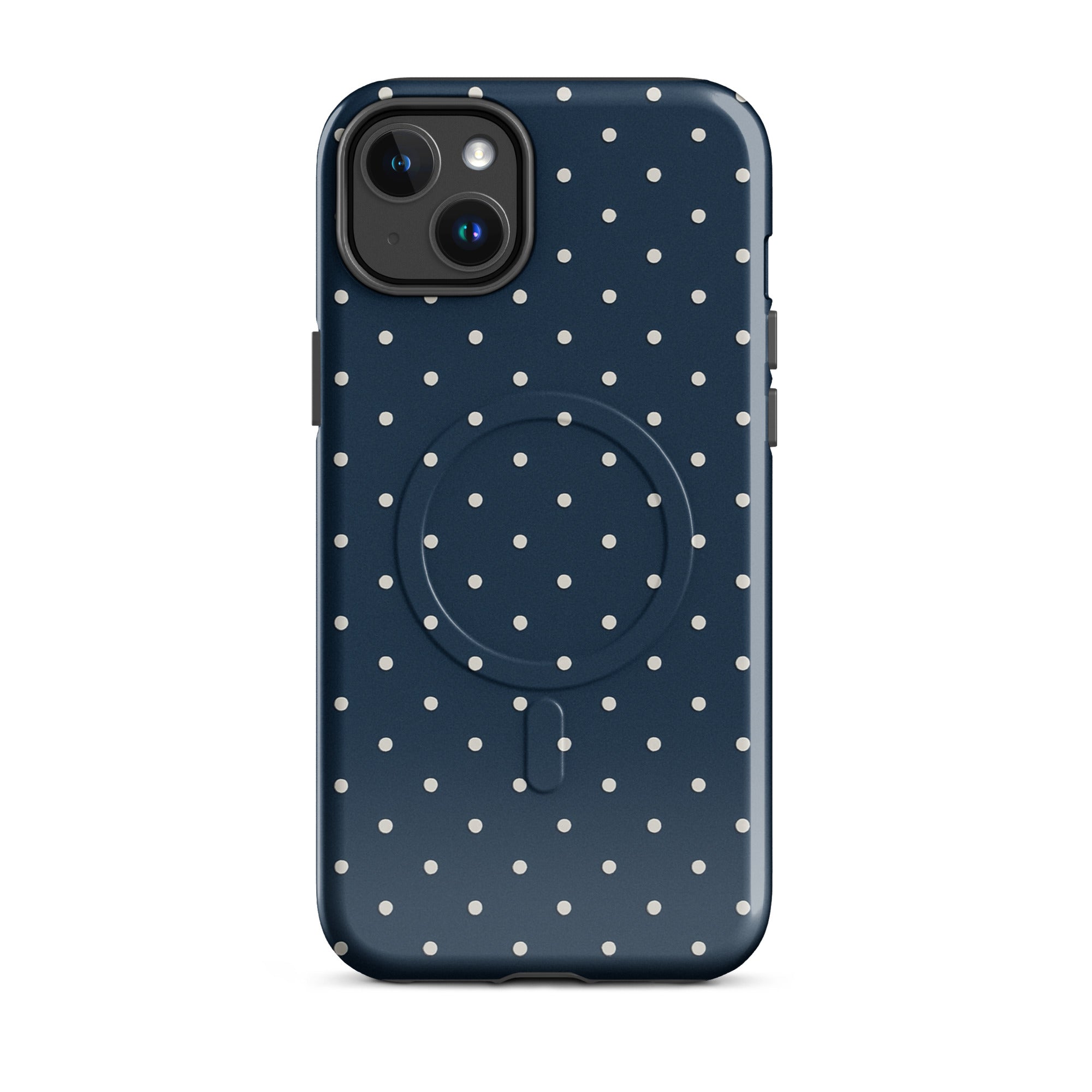 Y2K Navy Polka Dot MagSafe Case