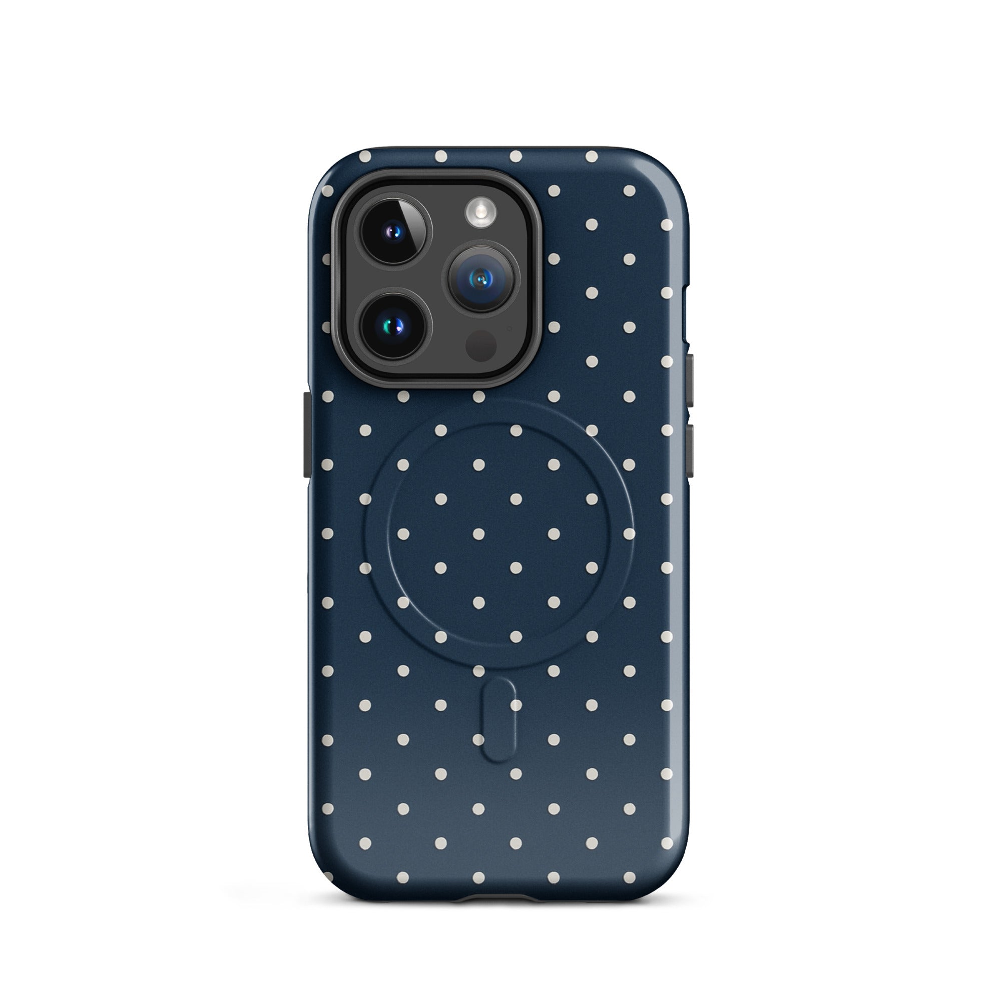 Y2K Navy Polka Dot MagSafe Case