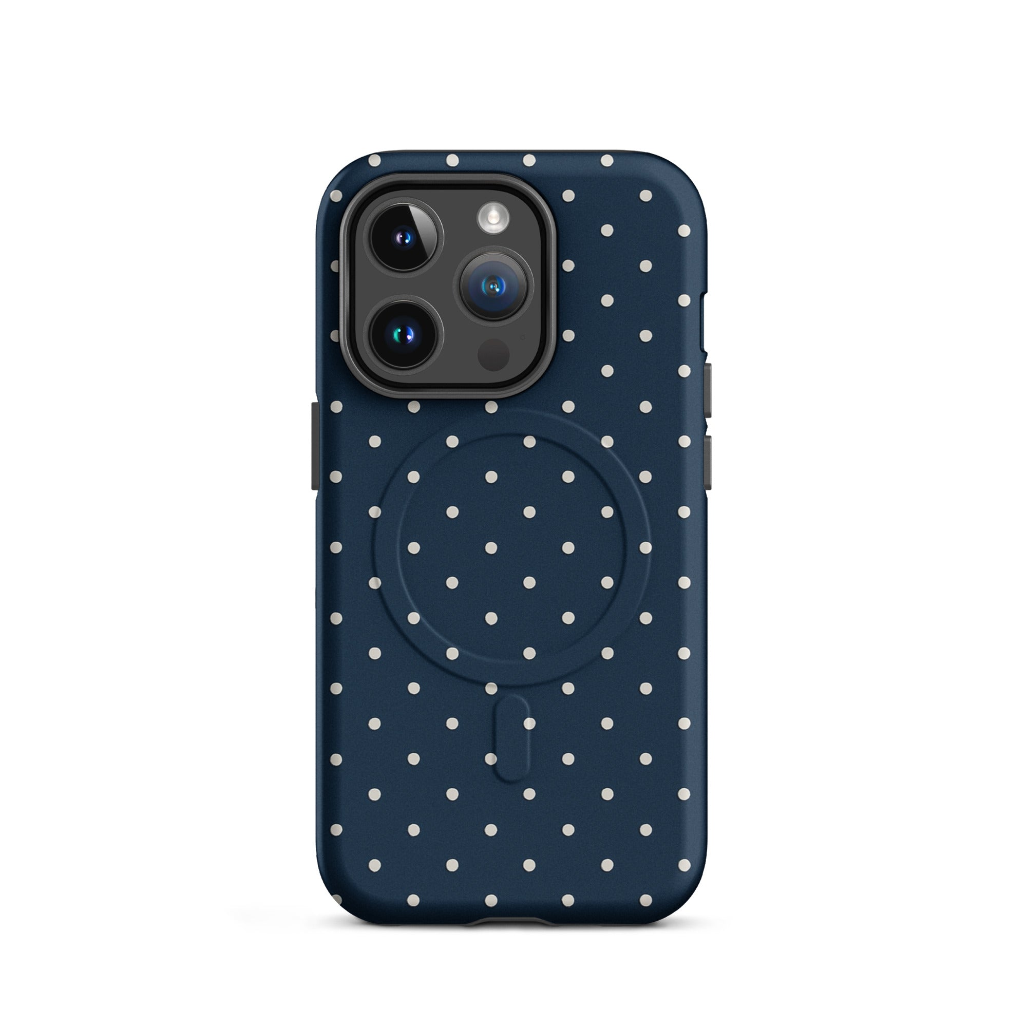 Y2K Navy Polka Dot MagSafe Case
