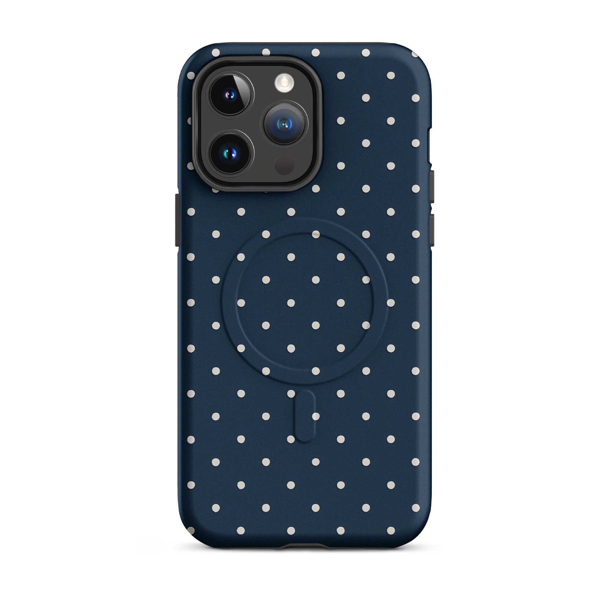 Y2K Navy Polka Dot MagSafe Case