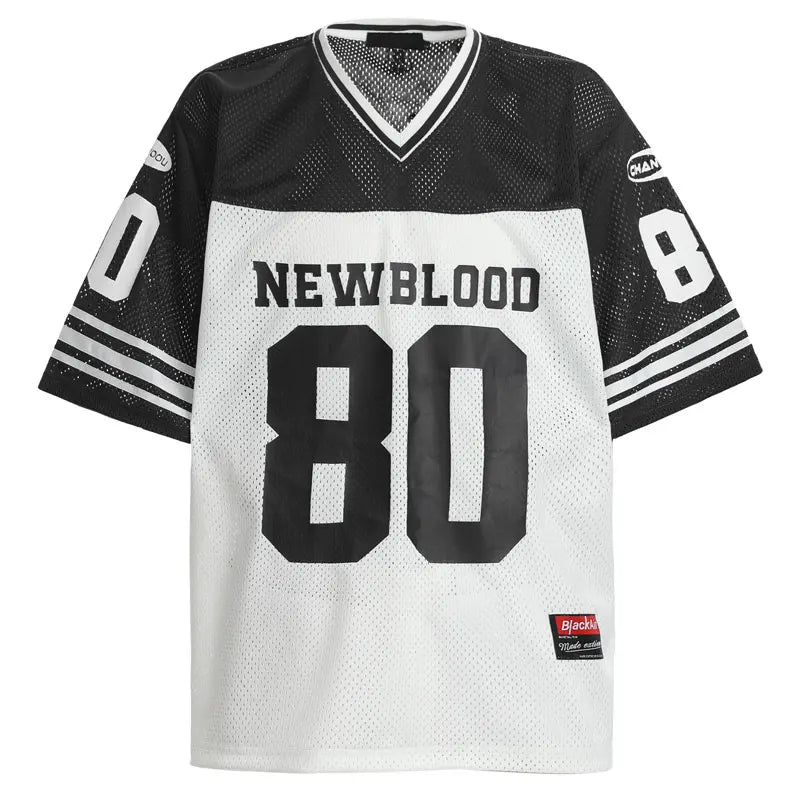 Y2K "New Blood 80" Graphic Classic Mesh Football Jersey
