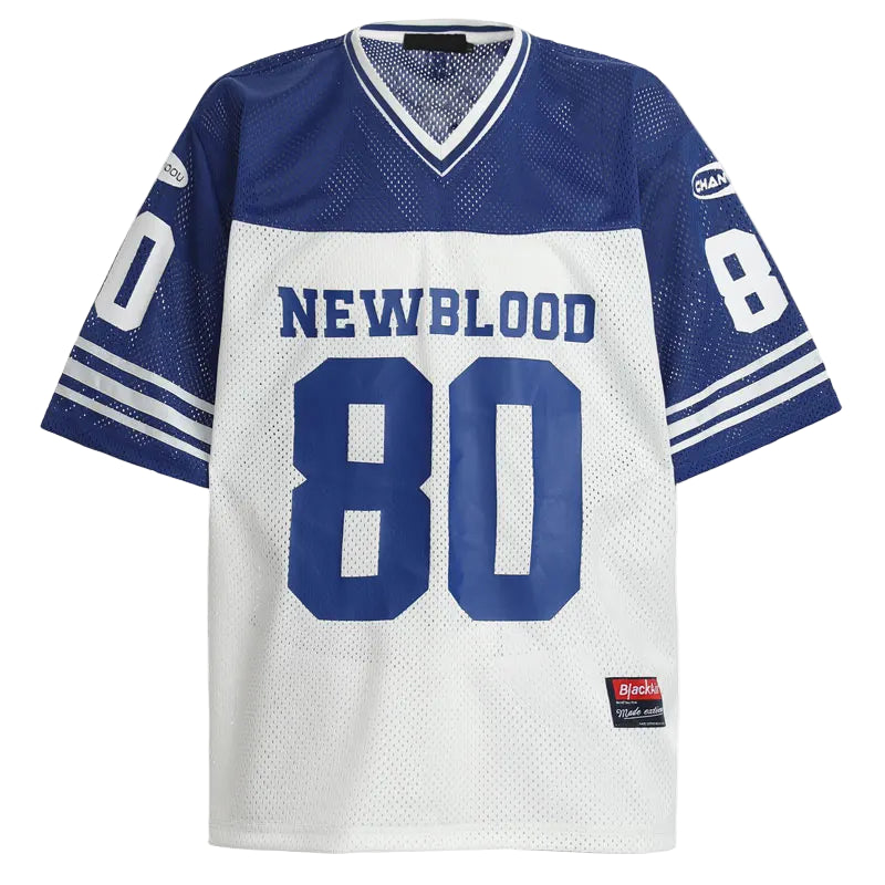 Y2K "New Blood 80" Graphic Classic Mesh Football Jersey