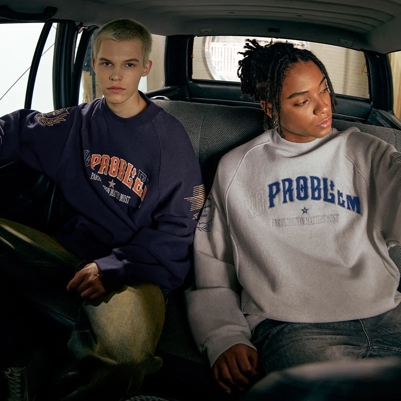 Y2K No Problem Embroidered Crewneck Sweatshirt