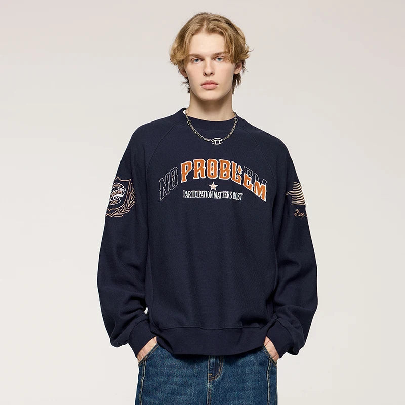 Y2K No Problem Embroidered Crewneck Sweatshirt