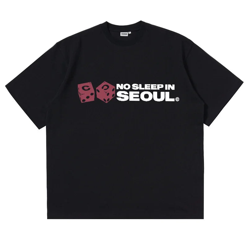 Y2K No Sleep In Seoul Graphic T Shirt