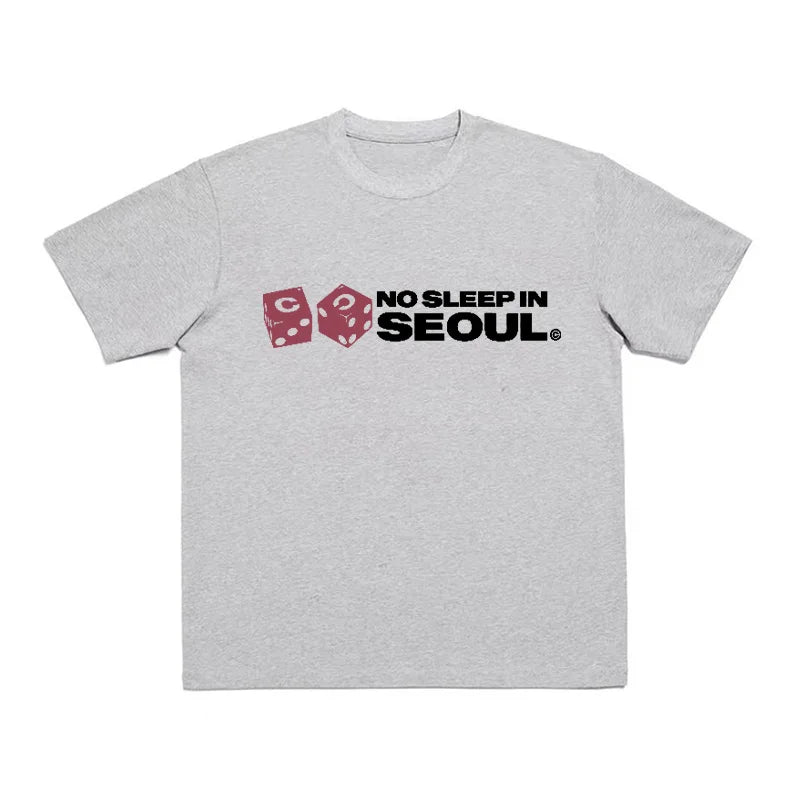 Y2K No Sleep In Seoul Graphic T Shirt