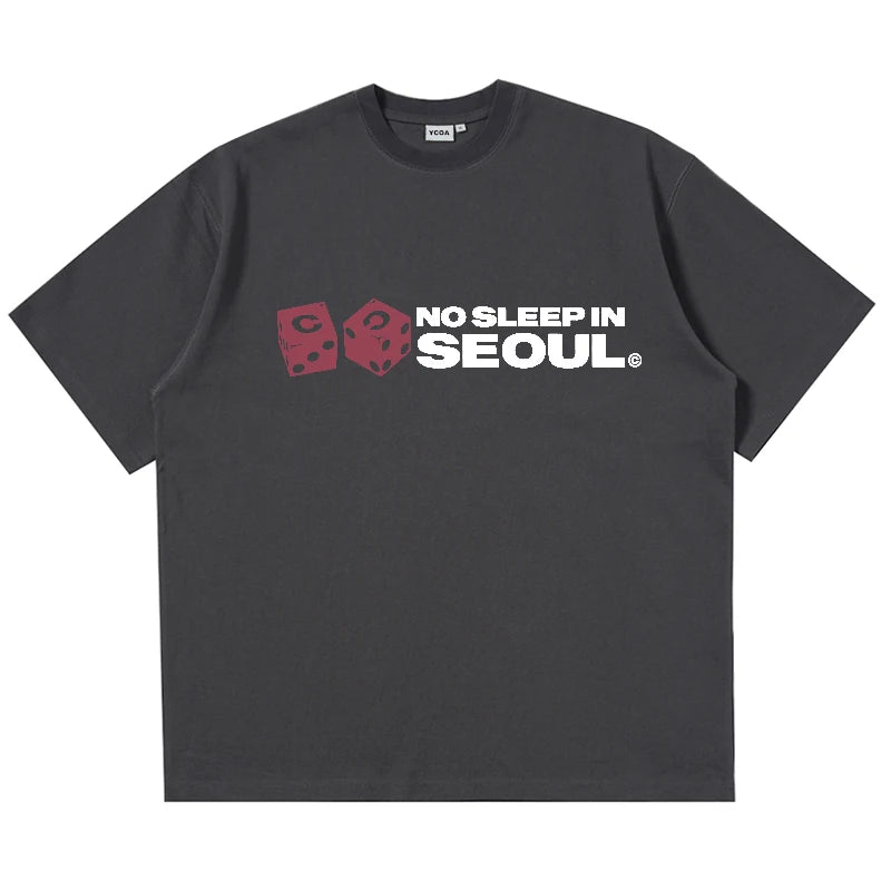 Y2K No Sleep In Seoul Graphic T Shirt