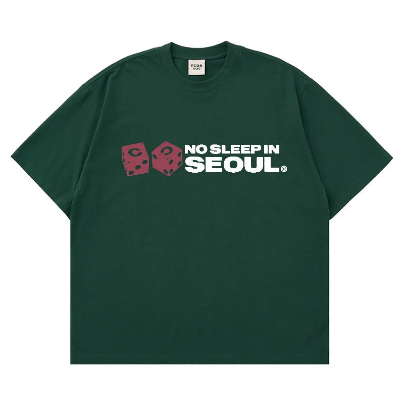 Y2K No Sleep In Seoul Graphic T Shirt